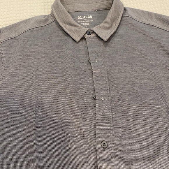 NWOT. MERINO WOOL BLEND. POLO. GRAY. ALGO PERFORMANCE. - Picture 3 of 3
